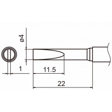 HAKKO T15-DL4 Shape-4D Long soldering tip for handpiece FM-2027 and FM-2028