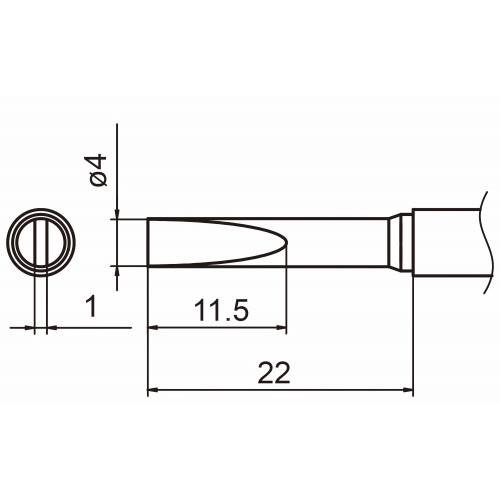 HAKKO T15-DL4 Shape-4D Long soldering tip for handpiece FM-2027 and FM-2028 HAKKO T15-DL4 Shape-4D Long soldering tip for handpiece FM-2027 and FM-2028