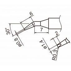 HAKKO T15-JD14 Shape-1.4JD soldering tip for handpiece FM-2027 and FM-2028