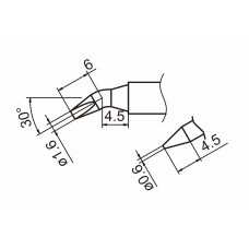 HAKKO T15-JD16 Shape-1.6JD soldering tip for handpiece FM-2027 and FM-2028