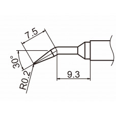 HAKKO T15-JL02 Shape-0.2JL (Shape-0.2RLB) soldering tip for handpiece FM-2027 and FM-2028