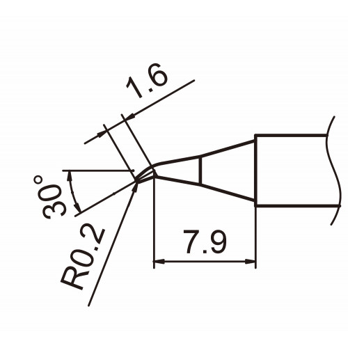 HAKKO T15-JS02 Shape-0.2JS (Shape-0.2RSSB) soldering tip for handpiece FM-2027 and FM-2028 HAKKO T15-JS02 Shape-0.2JS (Shape-0.2RSSB) soldering tip for handpiece FM-2027 and FM-2028