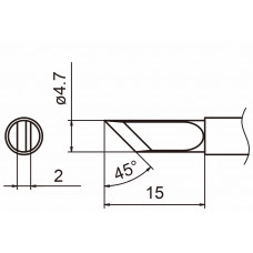 HAKKO T15-K Soldering Tip Shape-K For FM-2027. FM-2028