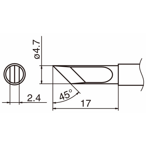 HAKKO T15-KF Shape-KF soldering tip for handpiece FM-2027 and FM-2028