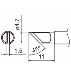 HAKKO T15-KL Shape-KL For drag soldering for left-handed soldering tip for handpiece FM-2027 and FM-2028