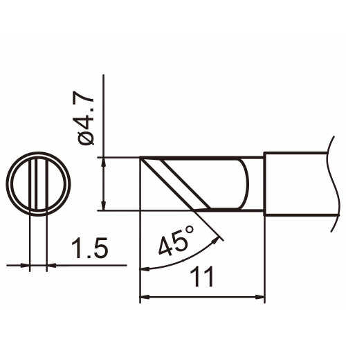 HAKKO T15-KL Shape-KL For drag soldering for left-handed soldering tip for handpiece FM-2027 and FM-2028 HAKKO T15-KL Shape-KL For drag soldering for left-handed soldering tip for handpiece FM-2027 and FM-2028