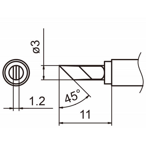 HAKKO T15-KU Shape-KU soldering tip for handpiece FM-2027 and FM-2028 HAKKO T15-KU Shape-KU soldering tip for handpiece FM-2027 and FM-2028