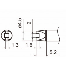 HAKKO T15-R20 Shape-2.0R soldering tip for handpiece FM-2027 and FM-2028