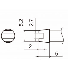 HAKKO T15-R27 Shape-2.7R soldering tip for handpiece FM-2027 and FM-2028