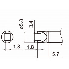 HAKKO T15-R34 Shape-3.4R soldering tip for handpiece FM-2027 and FM-2028