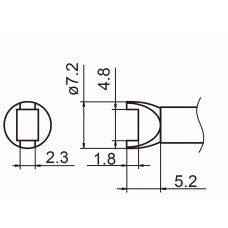 HAKKO T15-R48 Shape-4.8R soldering tip for handpiece FM-2027 and FM-2028