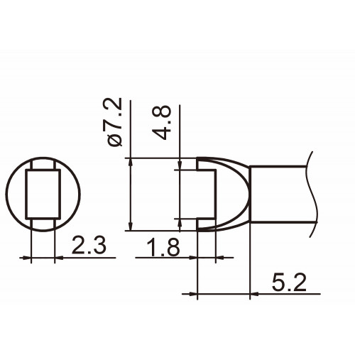 HAKKO T15-R48 Shape-4.8R soldering tip for handpiece FM-2027 and FM-2028