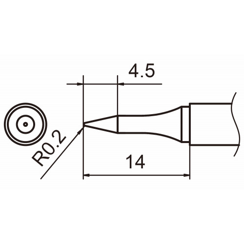 HAKKO T15-SB02 Shape - 0.2SB soldering tip for handpiece FM-2027 and FM-2028 HAKKO T15-SB02 Shape - 0.2SB soldering tip for handpiece FM-2027 and FM-2028