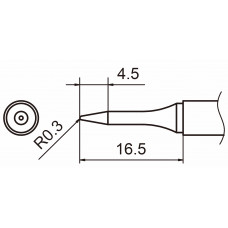 HAKKO T15-SB03 Shape - 0.3SB soldering tip for handpiece FM-2027 and FM-2028