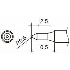 HAKKO T15-SB05 Shape - 0.5SB soldering tip for handpiece FM-2027 and FM-2028