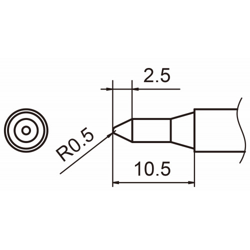 HAKKO T15-SB05 Shape - 0.5SB soldering tip for handpiece FM-2027 and FM-2028