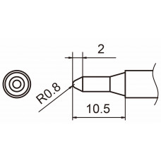 HAKKO T15-SB08 Shape - 0.8SB soldering tip for handpiece FM-2027 and FM-2028