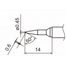 HAKKO T15-SBC04 Shape-0.4SBC soldering tip for handpiece FM-2027 and FM-2028