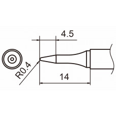 HAKKO T15-SBS04 Shape - 0.4SBS soldering tip for handpiece FM-2027 and FM-2028