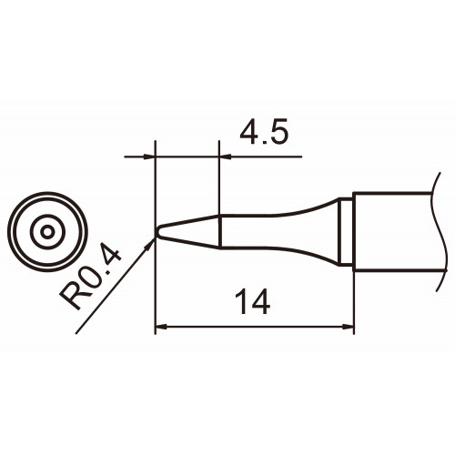 HAKKO T15-SBS04 Shape - 0.4SBS soldering tip for handpiece FM-2027 and FM-2028 HAKKO T15-SBS04 Shape - 0.4SBS soldering tip for handpiece FM-2027 and FM-2028