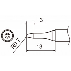 HAKKO T15-SBS07 Shape - 0.7SBS soldering tip for handpiece FM-2027 and FM-2028