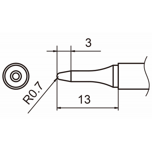 HAKKO T15-SBS07 Shape - 0.7SBS soldering tip for handpiece FM-2027 and FM-2028 HAKKO T15-SBS07 Shape - 0.7SBS soldering tip for handpiece FM-2027 and FM-2028
