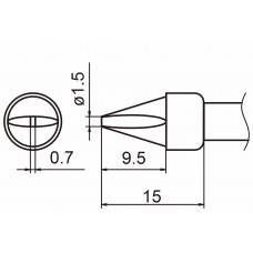HAKKO T15-XD15 Shape-1.5XD soldering tip for handpiece FM-2027 and FM-2028
