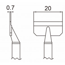 HAKKO T16-1010 20L Soldering blade for HAKKO FM-2022