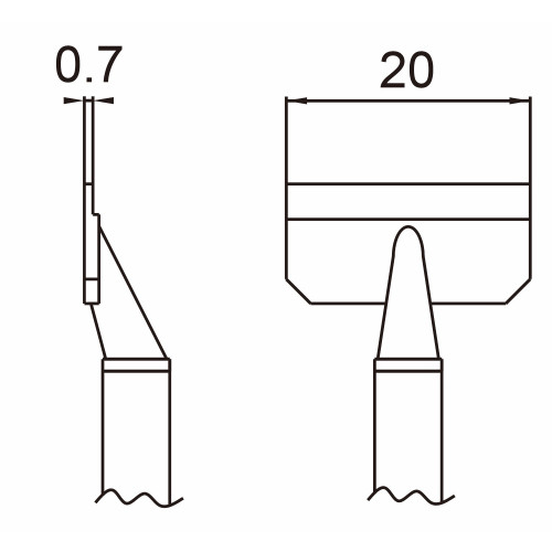 HAKKO T16-1010 20L Soldering blade for HAKKO FM-2022