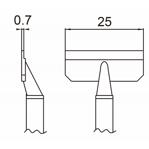 HAKKO T16-1011 25L Soldering blade for HAKKO FM-2022