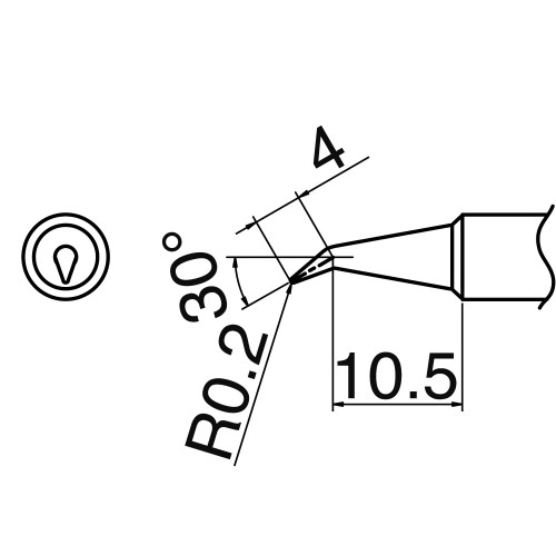 HAKKO T18-BR02 Shape-0.2BR punta saldante per FX-8801