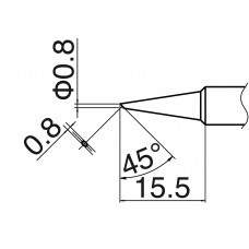 HAKKO T18-C08 Shape-0.8C soldering tip for FX-8801