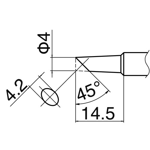 HAKKO T18-C4 Shape-4C soldering tip for FX-8801