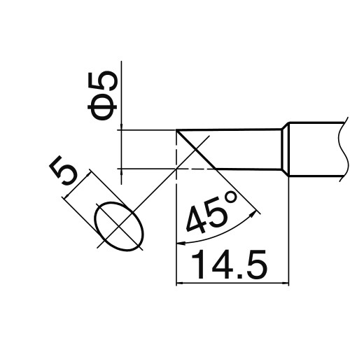 HAKKO T18-C5 Shape-5C soldering tip for FX-8801
