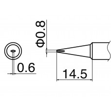 HAKKO T18-D08 Shape-0.8D punta saldante per FX-8801