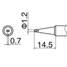 HAKKO T18-D12 Shape-1.2D soldering tip for FX-8801
