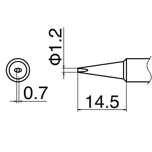 HAKKO T18-D12 Shape-1.2D soldering tip for FX-8801 HAKKO T18-D12 Shape-1.2D soldering tip for FX-8801