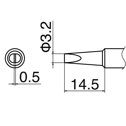 HAKKO T18-D32 Shape-3.2D soldering tip for FX-8801 HAKKO T18-D32 Shape-3.2D soldering tip for FX-8801