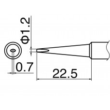 HAKKO T18-DL12 Shape-1.2DL soldering tip for FX-8801
