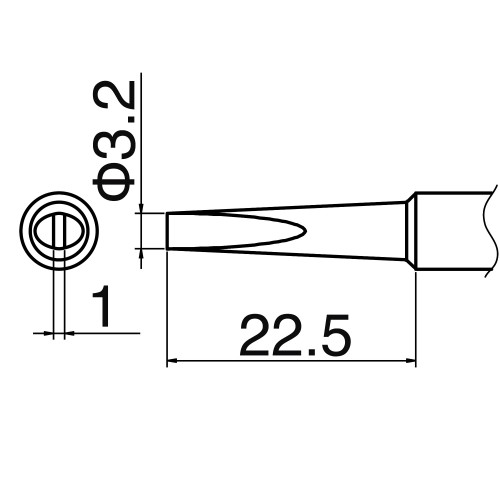 HAKKO T18-DL32 Shape-3.2DL punta saldante per FX-8801 HAKKO T18-DL32 Shape-3.2DL punta saldante per FX-8801
