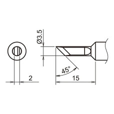 HAKKO T18-K35 Shape-3.5K soldering tip for FX-8801