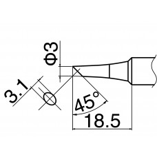 HAKKO T19-C3 Soldering Tip Shape-3C For FX-601
