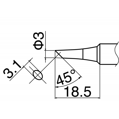 HAKKO T19-C3 Soldering Tip Shape-3C For FX-601 HAKKO T19-C3 Soldering Tip Shape-3C For FX-601
