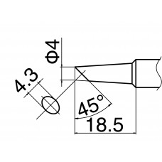 HAKKO T19-C4 Soldering Tip Shape-4C For FX-601