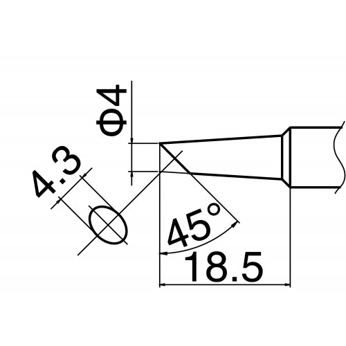 HAKKO T19-C4 Soldering Tip Shape-4C For FX-601 HAKKO T19-C4 Soldering Tip Shape-4C For FX-601