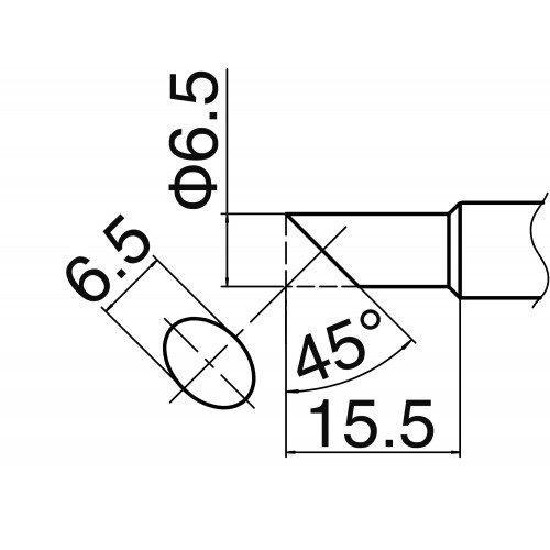 HAKKO T19-C65 Soldering Tip Shape-6.5C For FX-601