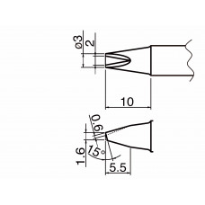 HAKKO T20-1610 Concave soldering tip for HAKKO FX-838
