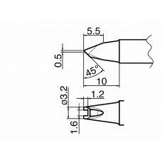 HAKKO T20-1611 Concave soldering tip for HAKKO FX-838