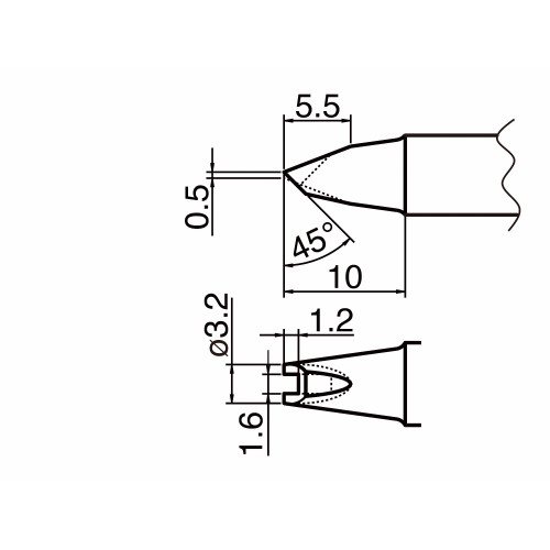 HAKKO T20-1611 Concave soldering tip for HAKKO FX-838 HAKKO T20-1611 Concave soldering tip for HAKKO FX-838