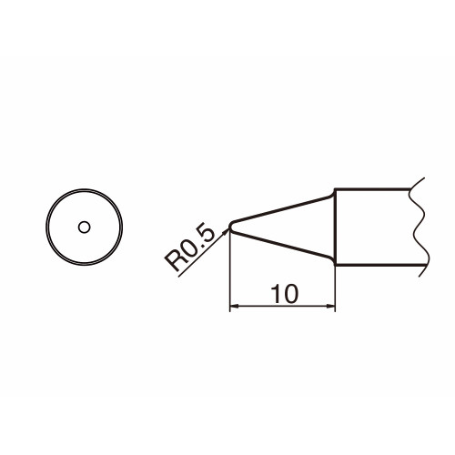 HAKKO T20-B2 Shape-0.5B Bevel with indent, soldering tip for HAKKO FX-838 HAKKO T20-B2 Shape-0.5B Bevel with indent, soldering tip for HAKKO FX-838